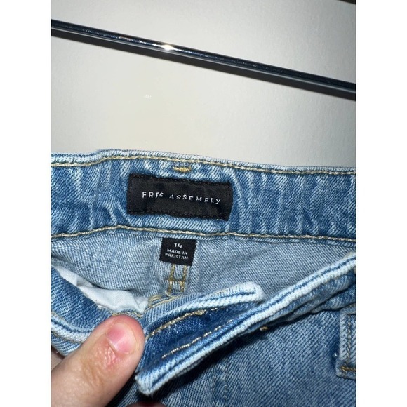 FIRST Assembly Blue Jean distressed Shorts w/ Raw Hem - Size 14 - Picture 2 of 3